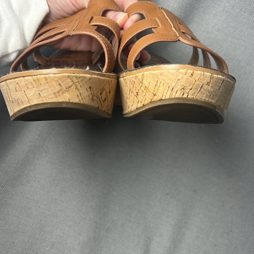 Sam Edelman Womens Ronie Leather Cork Wedge Sandals size 9.5 - Picture 4 of 9